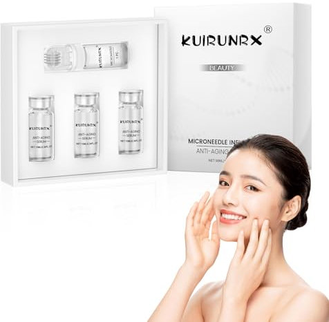 KUIRUNRX® Kit per Infusione di Bellezza, Kit di Siero Anti-Aging Microneedling, Sistema di Microinfusione per il Viso, Siero Facciale per Pelle Liscia per Tutti i Tipi di Pelle