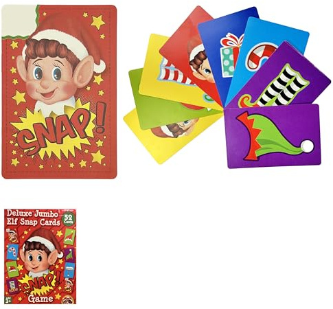 Lizzy 1 x Christmas Snap Card Game | Kids Memory Pair Game Xmas Snap Cards Stocking Filler Christmas Eve Box Party Favours Loot Bag Fillers Lucky Dip for Boys and Girls