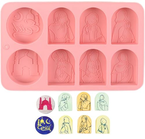 Eid Mubarak Ramadan Kerze Seifenform Handgemachte Silikon Kuchen Keks Form 3D Pralinen Süßigkeiten Backform Handwerk Form