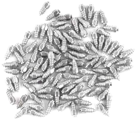 100X Reifenspikes 9Mm Schraubspikes, Schneeketten Spike Reifen Spikes Für Auto Motorrad LKW ATV, Straßenreifen Winterreifen Offroad Eisketten Stollen Antislip, Auto Motorrad Spikes