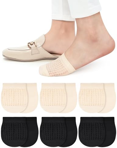 Becellen 6 Paia Mezzo Calze in Donna, Invisibili di Calzini Antiscivolo Traspiranti Calzini Half Socks per Tacchi Alti Ballerina