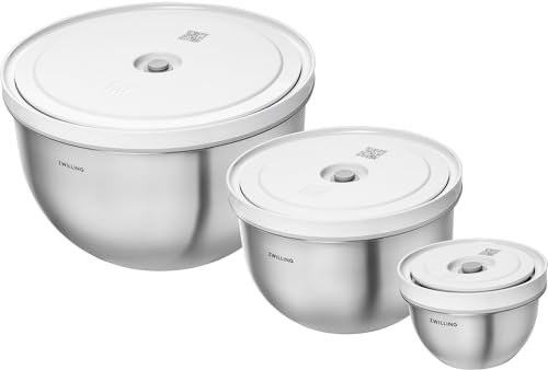 ZWILLING Fresh & Save Bowls Vakuumschüssel-Set, Edelstahl, 3-teilig