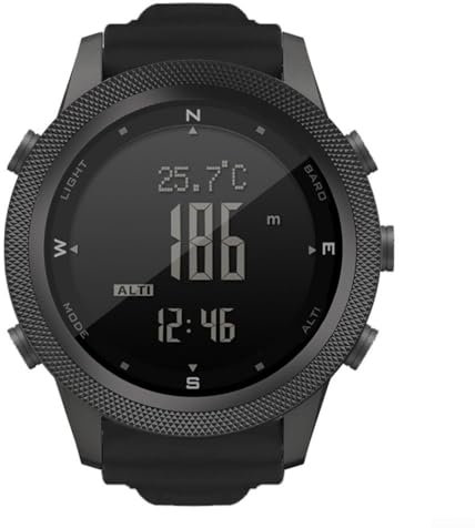 Besshepplo Reloj deportivo digital para hombre de North Edge AP46 con brújula y podómetro para actividades de senderismo y fitness, Como se muestra en la imagen, Ap46 Black nylon