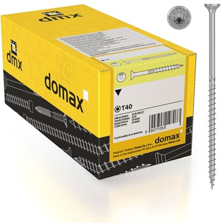 DMX - Tornillos para madera Torx - Tornillos para aglomerado - Tornillos 6,0x180 - Tornillos de construcción - Juego de tornillos de 100 unidades - Tornillos para terraza - Juego Torx - Tornillos para