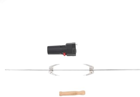 HEEPDD Kit Griglia Girarrosto Universale, Motore Elettrico in Acciaio Inossidabile per Barbecue all'aperto, Installazione Semplice, Design Durevole e Struttura Resistente per Cucinare in Giardino