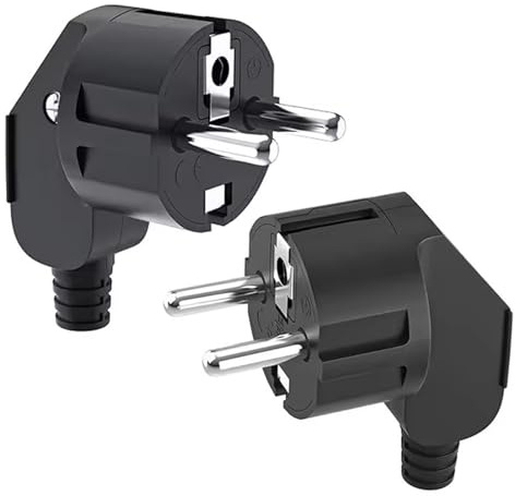Clavija Enchufe Macho,250V 16A enchufe Macho,Enchufe de Seguridad Exterior,2 Piezas Clavija de Contacto de Puesta a Tierra,Para cables de 8 a 10 mm,Para pequeños electrodomésticos