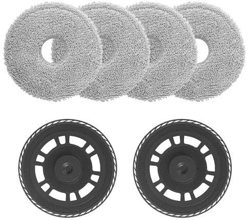 4 Pezzi Panni Mocio con 2 Supporti di Ricambio per Dreame L10s Ultra Heat / L10S Pro / L10S Ultra/ L50 / L40 / X30/L10s Ultra Gen2, per Dreame Aspirapolvere