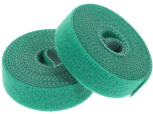 DOITOOL 2 Piezas Cinta para Jardinería Reutilizable Cinta Ajustable para Plantas y Árboles Soporte Antideslizante para Tomates y Enredaderas y Flexible Verde
