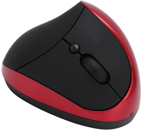 Cuifati Mouse Ergonomico Wireless, Mouse Verticale per Computer per Tunnel Carpale Mano Destra, Ricevitore USB da 2,4 GHz, 800/1200/1600 DPI, per Laptop, PC, Desktop (rosso)