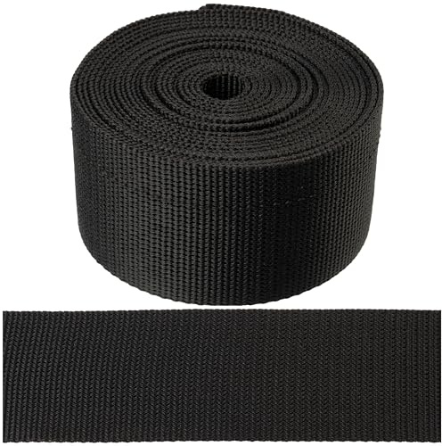 AERZETIX – Polyamid-Gurtband farbe schwarz 4 Meter | breite 50 mm | für nähen, basteln, heimwerken