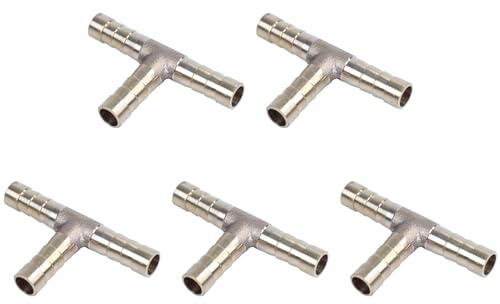 Qezodsx 5pièces 8Mm T Forme Air Gaz Carburant Eau Eau Tuyau D'Essence Joiner Pipe Connecteur