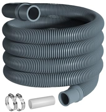 Waschmaschinen-Ablaufschlauch | 1 Meter Abflussrohr Set - Mit Schelle und Anschluss, flexible Waschmaschinen-Verlängerung | für Geschirrspüler, Spüle, Klimagerät, Luftentfeuchter, Zuhause, Wohnheim, W