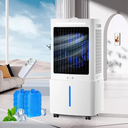 Rinfrescatore d'Aria 12L 4-in-1 Condizionatore Portatile Senza Tubo con Telecomando, Umidificatore, 2 Ghiacci