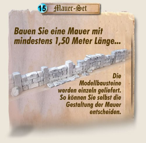 menta-modellbau Mauer-Set – Bausatz für Krippen, Tabletop & Gartenbahn (285 Steine)