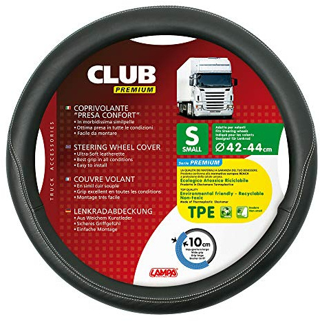 LAMPA 98845 Lenkradbezug schwarz | 10 cm breiter Griff, einfach zu montieren, OEM 98845