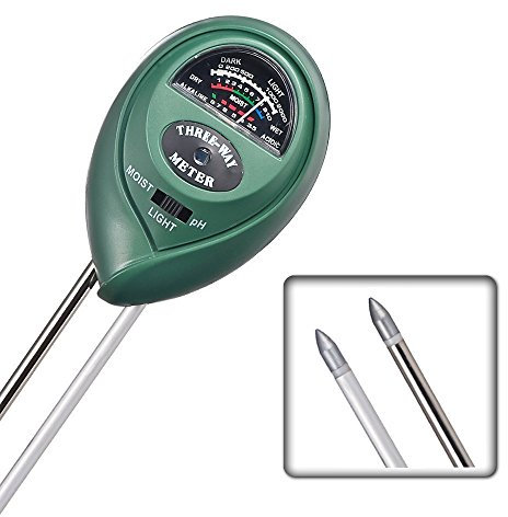 Itian 3-en-1 Sol Humidité Mètre avec Humidité, Humidimètre de Sol, Lumière et Fonction PH Test pour Tests pH Acidité, Humidité et Soleil pour Jardinage, Agriculture