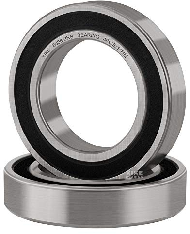 XiKe 2er-Set 6008-2RS Kugellager 40x68x15mm aus 100Cr6-Stahl | Beidseitig Gummidichtung, ABEC-3 Qualität, werksgeschmiert, geringe Reibung, geräuscharmer Betrieb, kostengünstig
