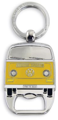 BRISA VW Collection - T2 Bulli Bus Schlüsselanhänger Flaschenöffner | Volkswagen Key Holder für Schlüsselbund Robuster Öffner für Bierflaschen, Zink-Aluminium-Legierung mit Emaille, Orange