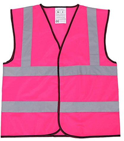 Pink Child's Hi Visibility Safety Vest with Reflective Bands 3 Sizes from 5-11 Years