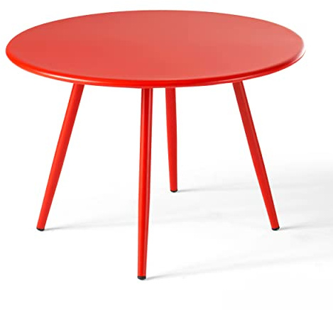 Oviala Palavas – Couchtisch, rund, Metall, 40 cm, Rot
