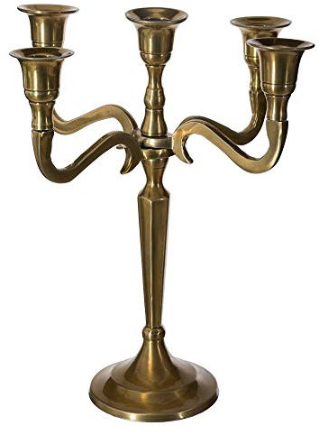 Atmosphera - Bougeoir 5 têtes métal - Or - H27 cm