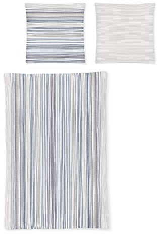 Irisette Biberbettwäsche Davos 8013 mit HOTELVERSCHLUSS 135x200 + 80x80 cm, Fb. 20 bleu