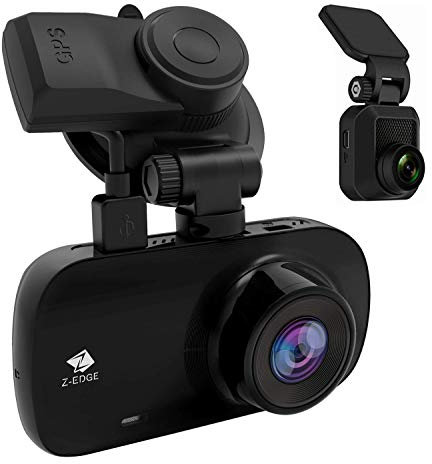 Z-Edge Dashcam Voiture GPS Intégré WiFi 2K+1080p Avant &Arrière Double Objectif, Caméra Embarquée 2.7'' Grand Angle 155°, Enregistrement en Boucle, Mode Stationnement, Support Stockage Externe 256Go