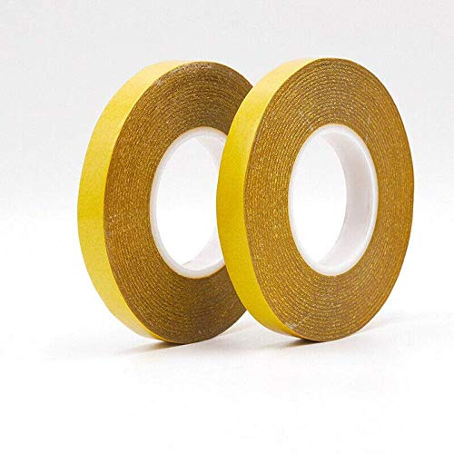 SENRISE Lot de 2 rubans adhésifs double face en maille avec colle super adhésive pour l'industrie automobile, tissu, cuir, étanchéité, alliage 20 mm x 25 m