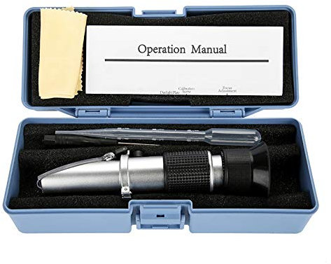 EVTSCAN Refraktometer Salinometer, Meerwasser Salzgehalt Meter Aquarium Optik Refraktometer Temperatur ATC Digital 0-10%, für Aquarium Meerwasser Sole Hydrometer Messwerkzeug