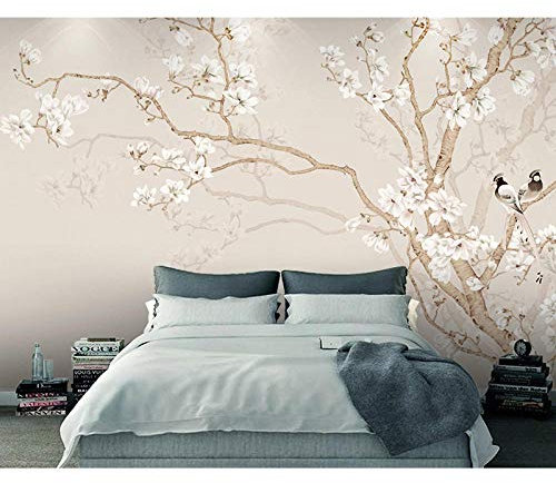 Papel tapiz retro TV pared de fondo papel tapiz de estilo chino mural personalizado sin costuras flor y pájaro sala de estar dormitorio revestimiento de paredes-200cmx140cm