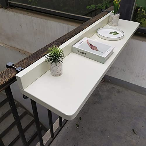 WXZX Balkonhängetisch Klappbar Hängend, Balkon-Hängetisch,5-Fach Höhenverstellbarer Hängetisch Kleiner Balkontisch Aufklappbar, Klapptisch, Wandtisch Für Terrasse Garten Geländer Tisch