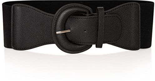 Ro Rox Women’s Wide Elasticated Waist Belt – Stretch Cinch Belt with Buckle, 1950s Retro Vintage Style, Wide Waistband for Dresses, Coats & High Waisted Outfits