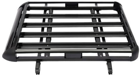Stor aluminium takräcke korg badkar gods relinghållare bil bagage takkorg aluminium takräcke universal bagagehållare bil bagageställ takhållare takbox för SUV svart 127 x 97 cm