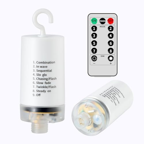 RJEDL 4AA Batterieboxen für Lichterkette 24V, Zubehör Ersetzen mit Fernbedienung 8 Modi, IP65,für Vorhang Licht, Netz Licht, Eisregen Lichterkette
