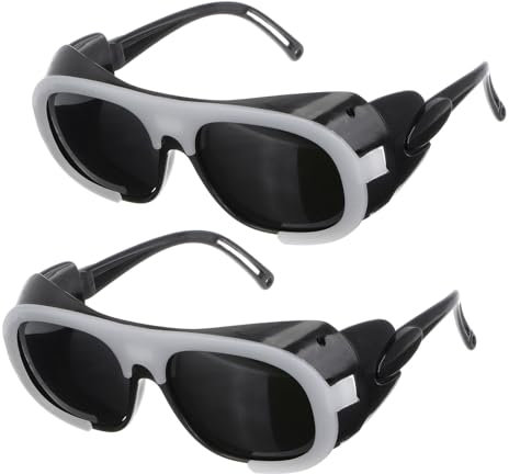 sourcing map 2Pcs Gafas de Protección con Lentes Negros de Policarbonato Gafas de Seguridad