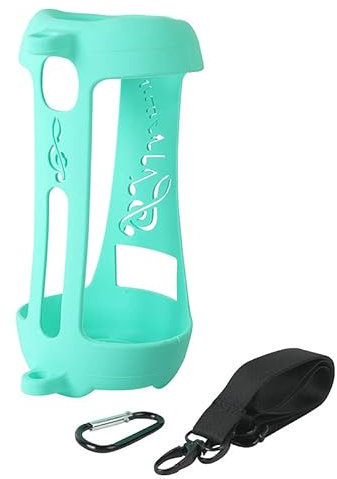 Silikonhülle für JBL Pulse 5, Bluetooth-Lautsprecher-Schutzhülle, tragbare Tragetasche mit Karabinerhaken und Riemen (nur Gehäuse) (mintgrün)
