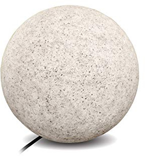 ekobi Stein Kugelleuchten Außen Wasserdicht und Winterfest IP65 Gartenlampe Aussen, IP65 Kabel 2m Garten Deko, Gartenleuchten mit Strom (ø38 cm (L))