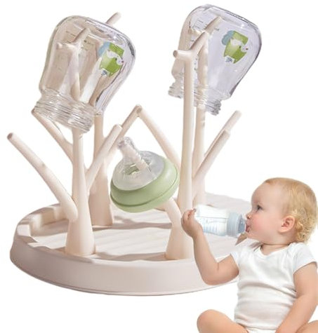 Babyflaschen-Wäscheständer,Flaschen-Wäscheständer | Babyflaschenhalter mit baumförmigem Design | Abnehmbarer Flaschentrockner, rutschfest, stabil, schöner Babyflaschen-Trockenständer für Schnuller, ve