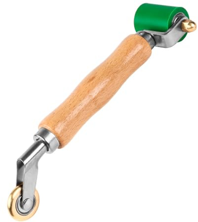 Profi Gummi Andruckrolle mit Metall Eckrolle Ergonomischer Holzgriff für beste Dichtleistungen