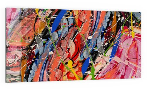 DEQORI Glas-Magnettafel | 100x50 cm cm groß | Motiv Kunterbunte Leinwand | Memo-Board aus Glas | Magnetboard inkl. Magnete, Stift & Tuch für Küche & Büro | Tafel magnetisch & beschreibbar