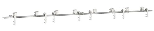 vidaXL Kit Binari Porta Scorrevole 366 cm Acciaio Inossidabile Argento