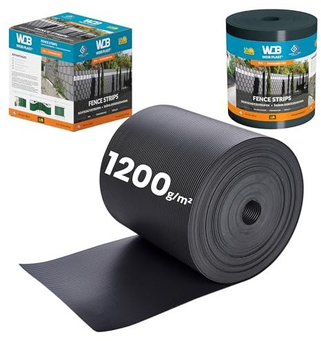 WDB - Sichtschutzstreifen für Doppelstabmatten Sichtschutz Zaun | PVC Windschutz Standard Line - 19 cm x 26 m - 1200 g/m2 - Anthrazit - RAL 7016