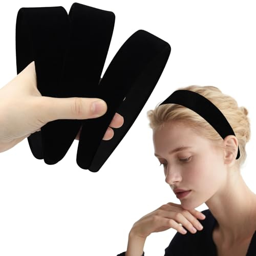 3 Stück Damen Samt Haarreifen, 3 Größen Haarreifen Damen Rutschfest Haarreif Schwarz, Mittel Und Dünn Vintage Haarband Für Mädchen Und Frauen, Mode Haarschmuck Headband Damen