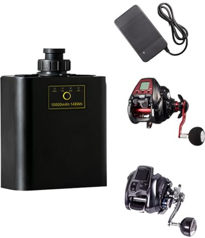 HJGHY Batteria al Litio per verricello Elettrico da 14,8 V, 10000 mAh, 20000 mAh, Batteria al Litio per Mulinello da Pesca da 14,8 V, per mulinelli Power Assist da Pesca in Mare,14.8v 10000mah