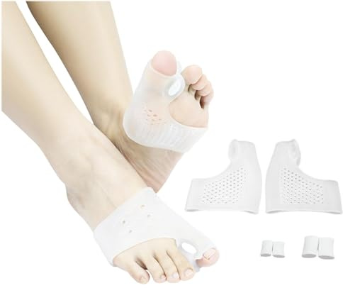 Genérico Separadores de Dedos de Los Pies + Banda Anti-juanetes, Separador Silicona para dedos torcidos - Hallux Valgus - Dedo martillo. Tall Universal