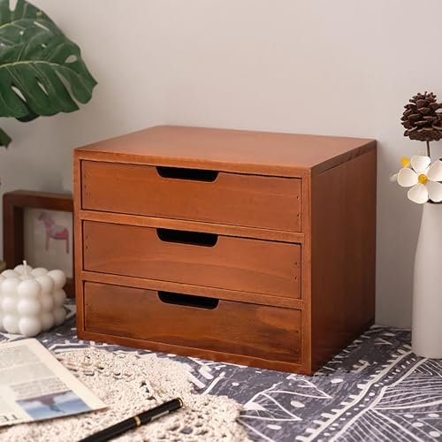 Holz Schubladenbox, Schreibtisch Organizer, Große Kapazität Kommode, Aktenschrank Lagerschrank, Platzsparend, Für Wohnzimmer Und Arbeitszimmer(19cm/7.5in)