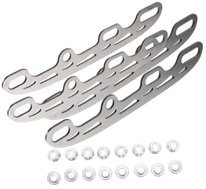 Alasum Cuchillas De Patinaje sobre Hielo para Patines Y Hockey Hojas De Reemplazo De Metal 2 Unidades con 16 Tapones 9.96 X 1.57 X 0.11In Recambio para Zapatos De Patinaje