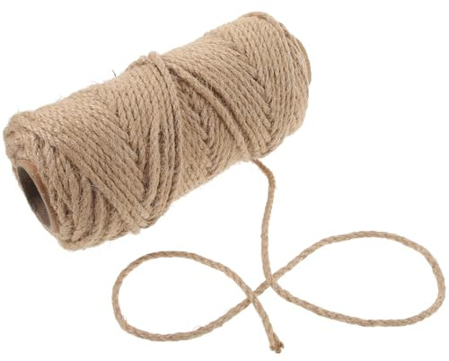 BELLIFFY Sisal Rope for Cat Scratching Post and DIY Decoration 50m Natural Jute Rope 4mm Thick Multi-purpose and Craft Projects Random Color