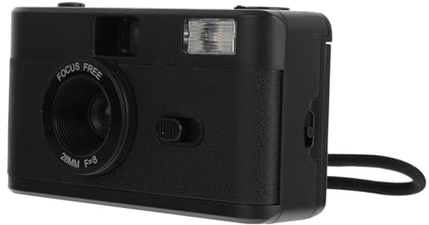 IMIKEYA Macchina fotografica di pellicola riutilizzabile ABS 35 mm nera senza batteria flash incorporato fotocamera vintage retrò per fotografia analogica e regalo creativo