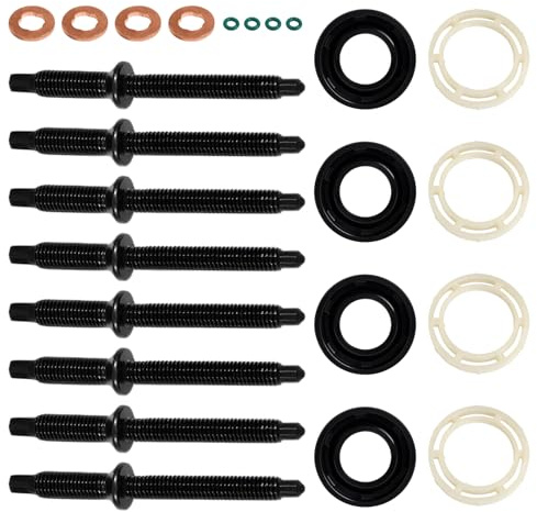 RowGlow 24 piezas Juntas de inyector 1.6 HDI para C2 C3 207 307 1314368 1982A0 Arandelas Inyectores Diesel Reemplazo (24pcs)